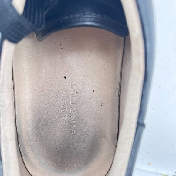 Devan Vincent Men Size10 Black Leather Classic Rubber Sole Lace Up Casual Shoes - Picture 13 of 15